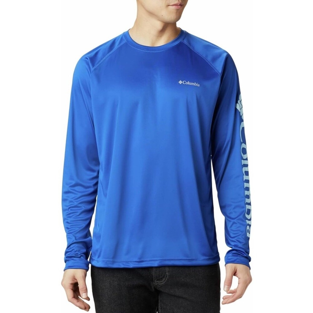 Columbia Fork Stream Long Sleeve‎ Performance T-Shirt Men's M Blue